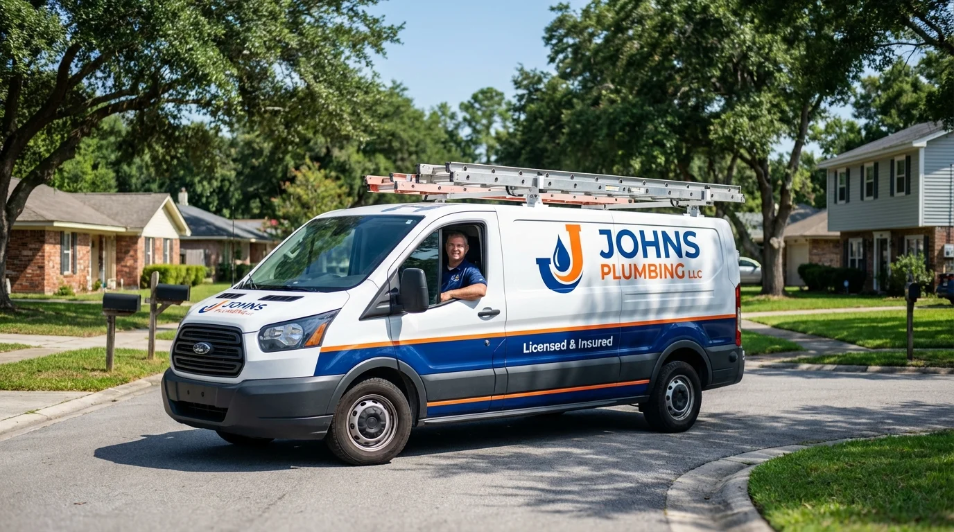Johns Plumbing LLC service van in Glassport, PA