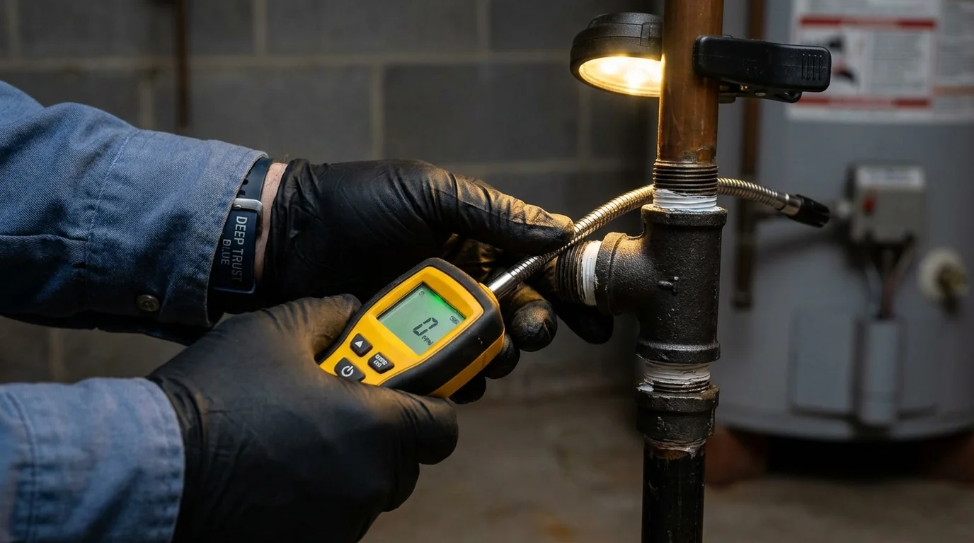 Gas leak detection with electronic sniffer by Johns Plumbing LLC in Glassport