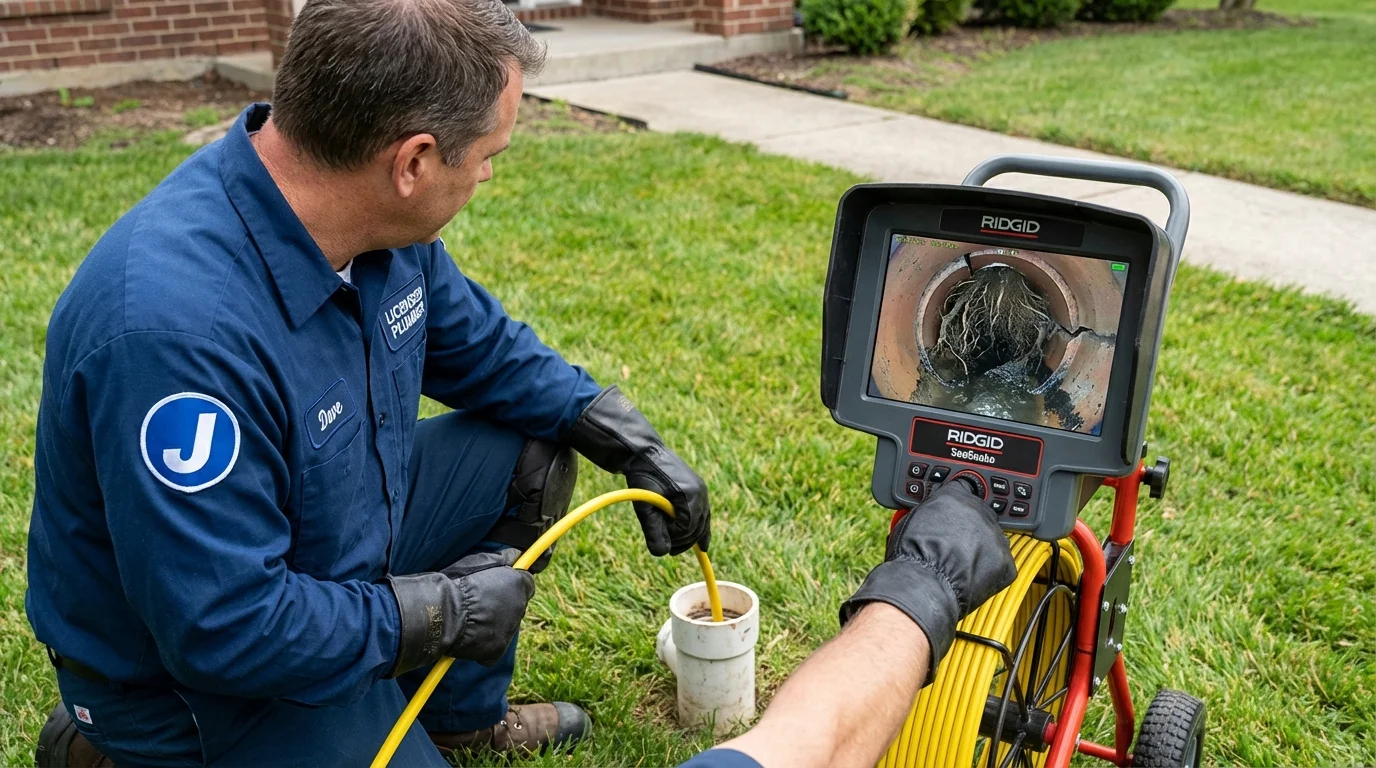 Sewer camera inspection being performed by Johns Plumbing LLC in Glassport